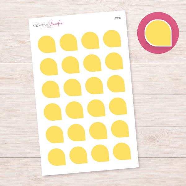 Yellow Rounded Corner Dot Planner Stickers | I-1730