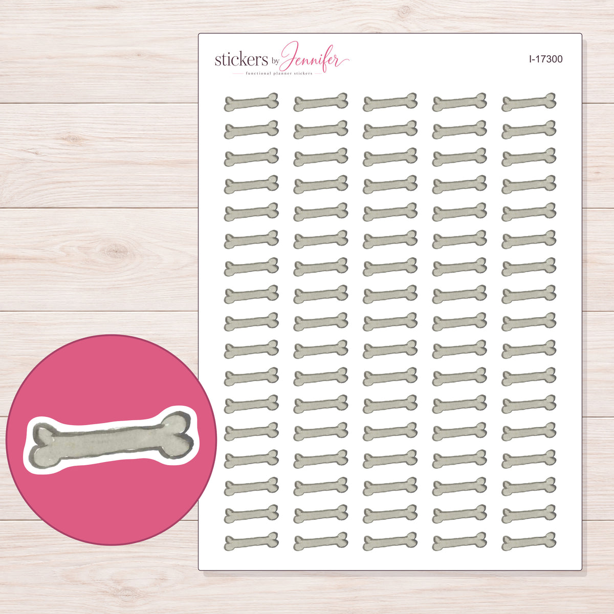 I-17300 planner sticker sheet with enlarged sticker detail