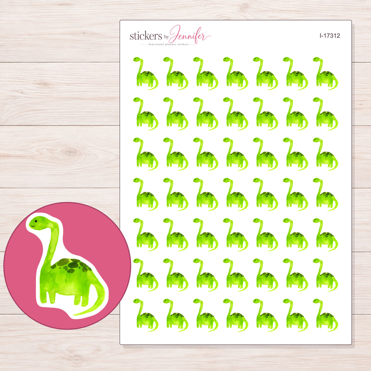 I-17312 planner sticker sheet with enlarged sticker detail
