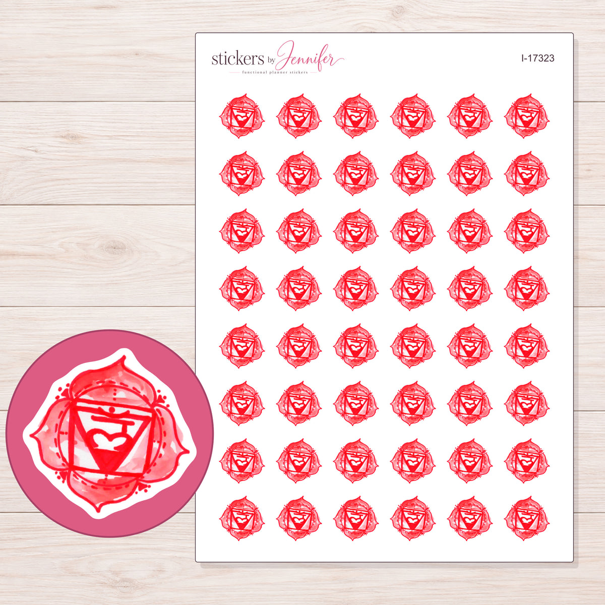 I-17323 planner sticker sheet with enlarged sticker detail