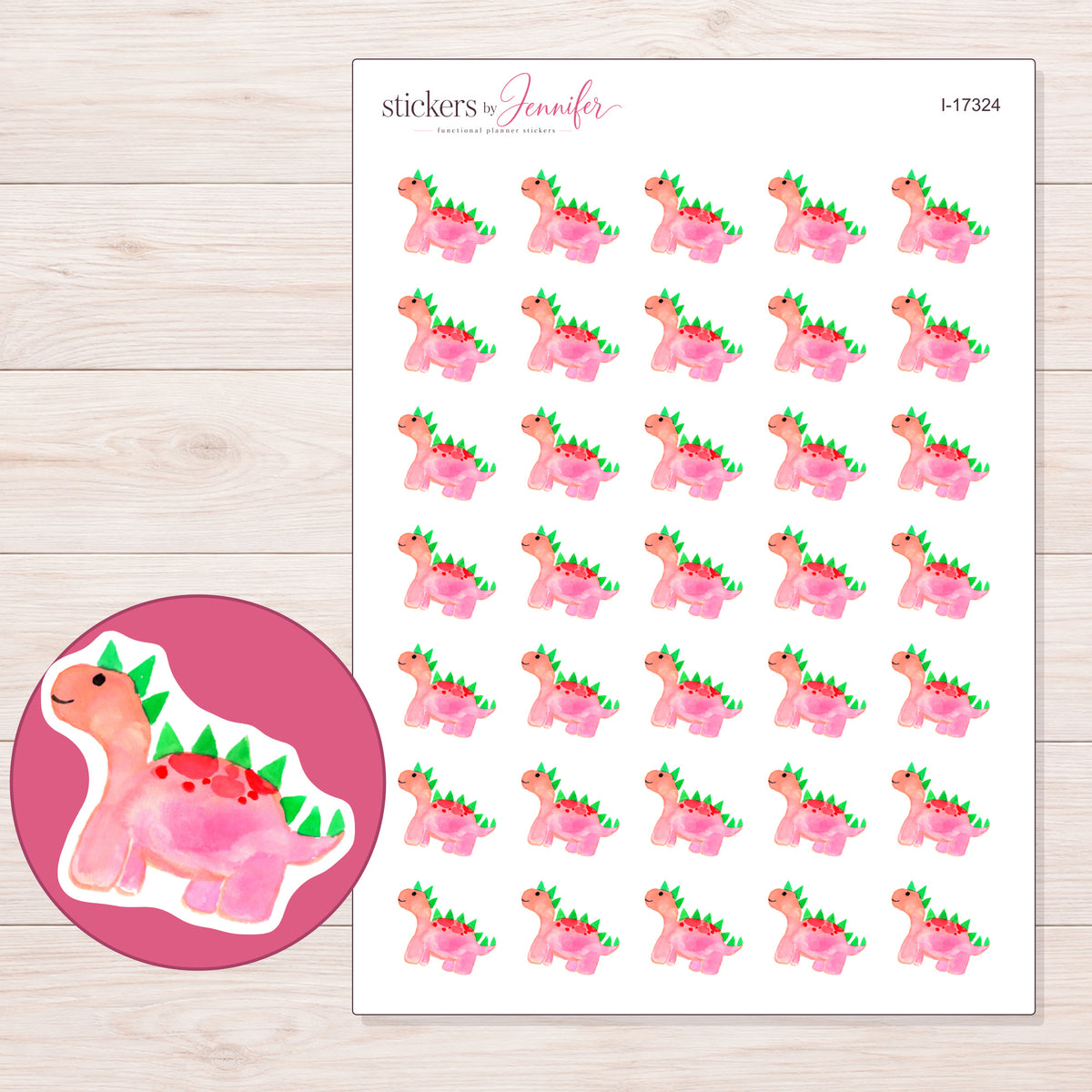 I-17324 planner sticker sheet with enlarged sticker detail
