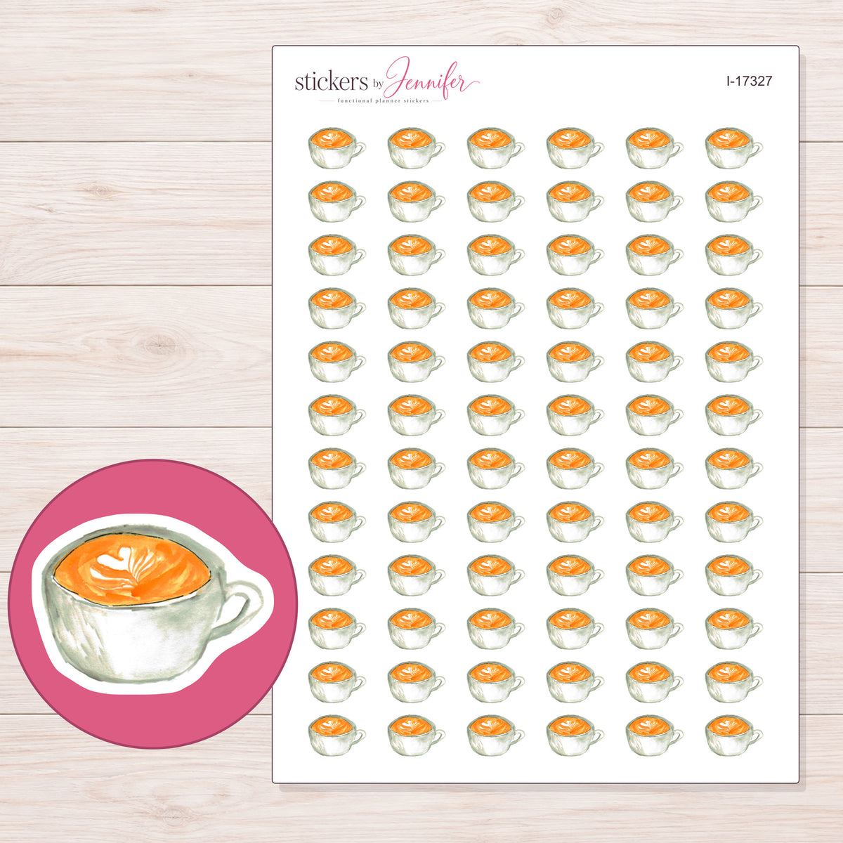 I-17327 planner sticker sheet with enlarged sticker detail