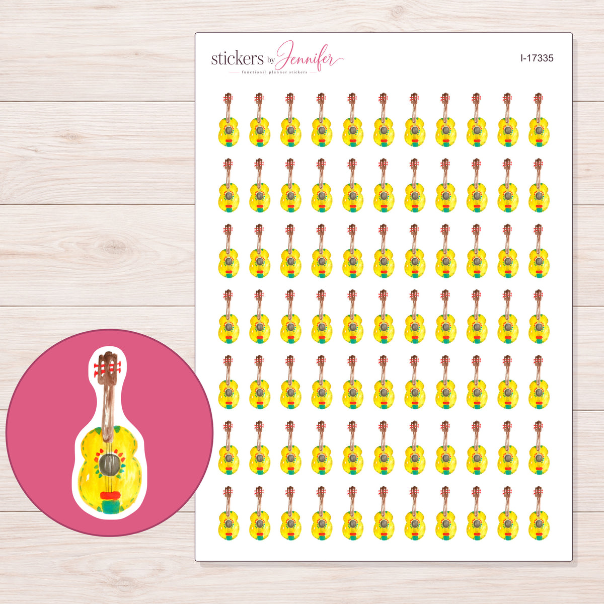 I-17335 planner sticker sheet with enlarged sticker detail
