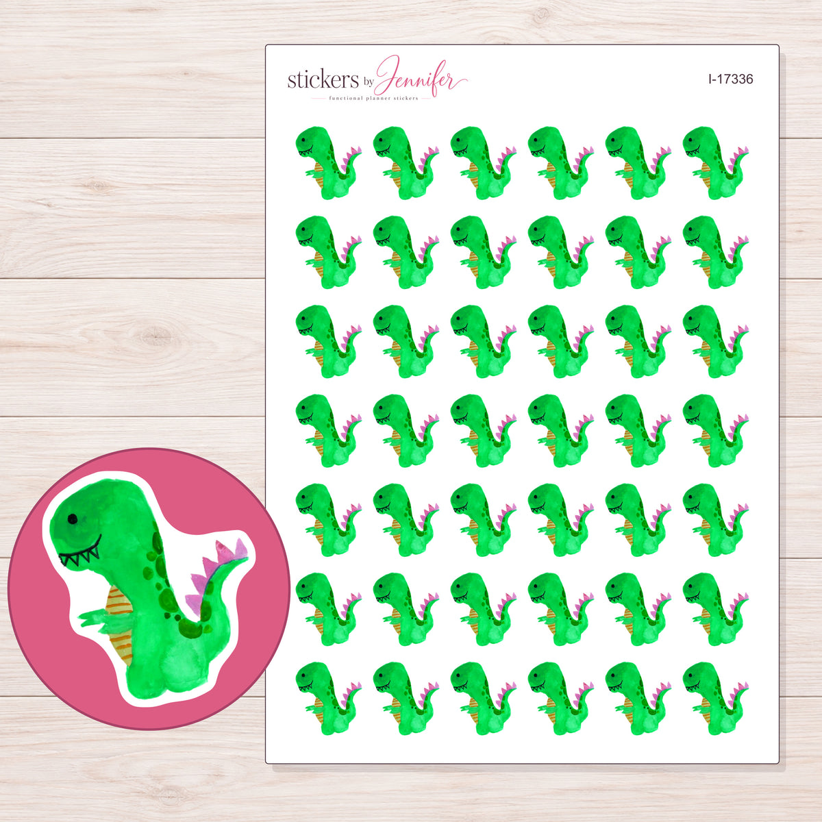 I-17336 planner sticker sheet with enlarged sticker detail