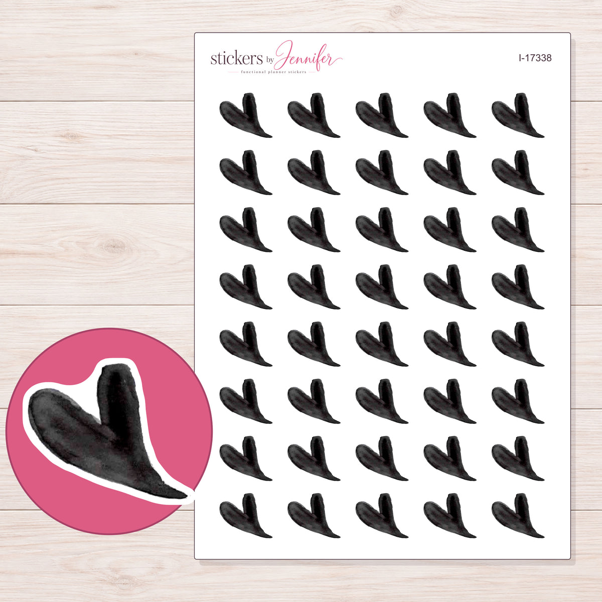 I-17338 planner sticker sheet with enlarged sticker detail