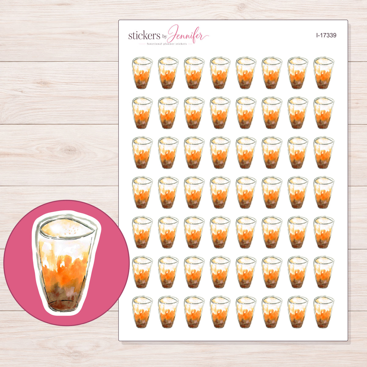 I-17339 planner sticker sheet with enlarged sticker detail