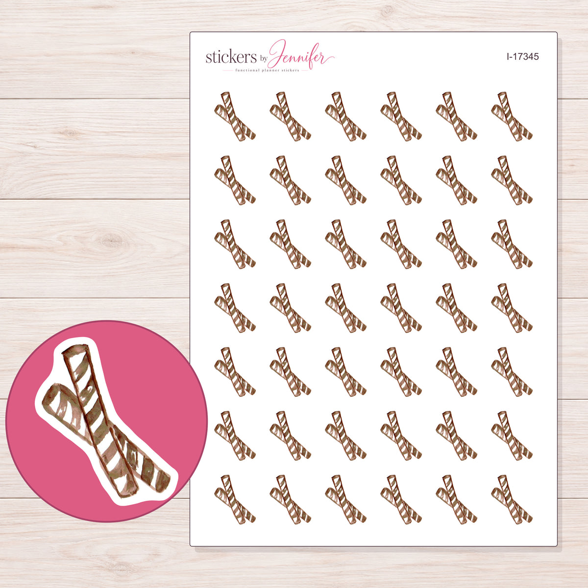I-17345 planner sticker sheet with enlarged sticker detail