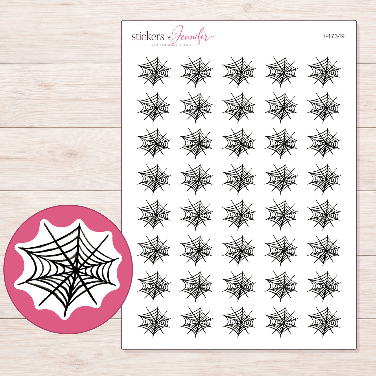 I-17349 planner sticker sheet with enlarged sticker detail