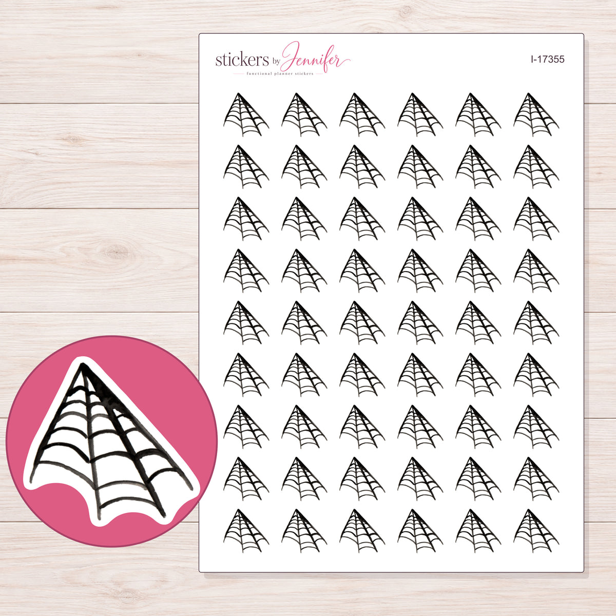 I-17355 planner sticker sheet with enlarged sticker detail