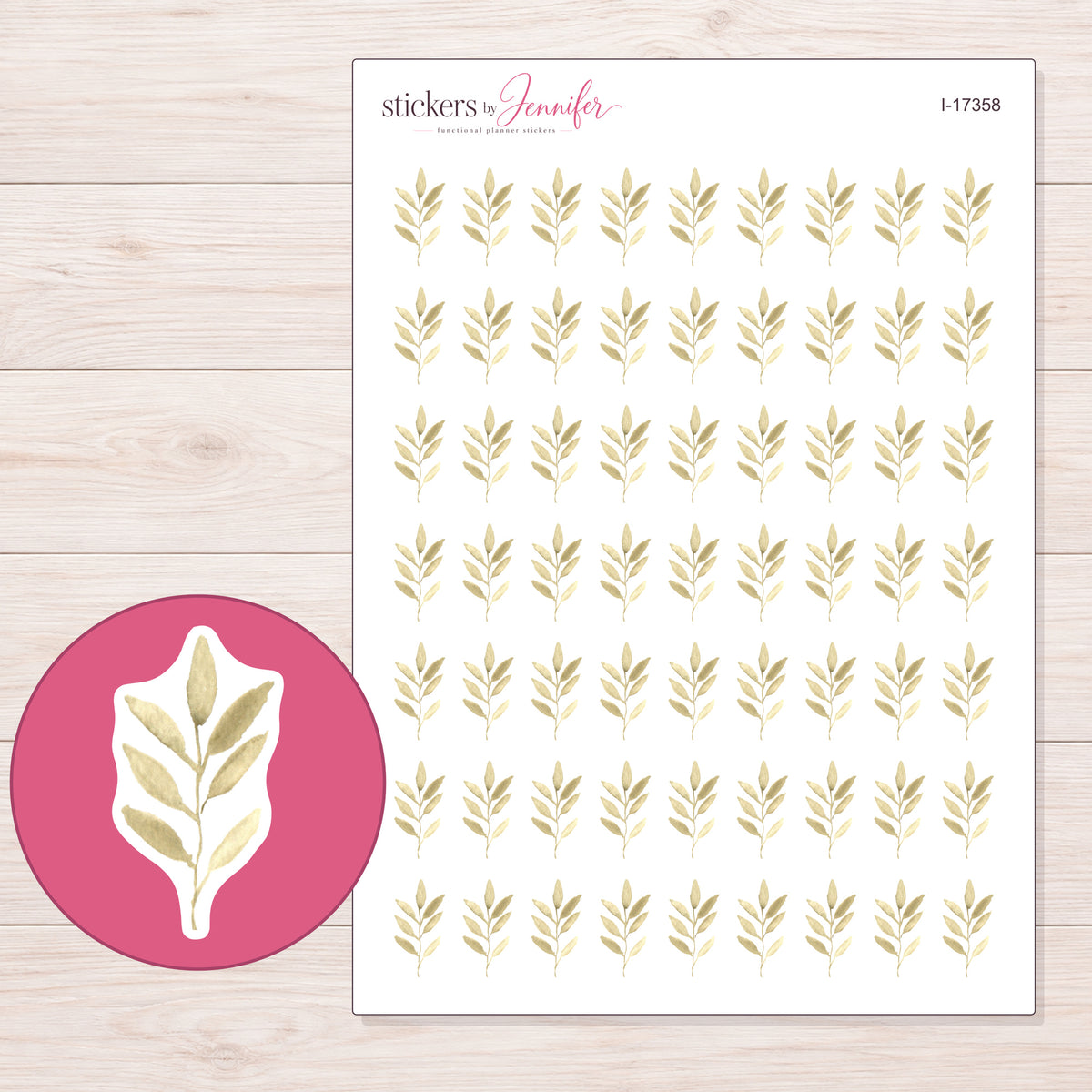 I-17358 planner sticker sheet with enlarged sticker detail