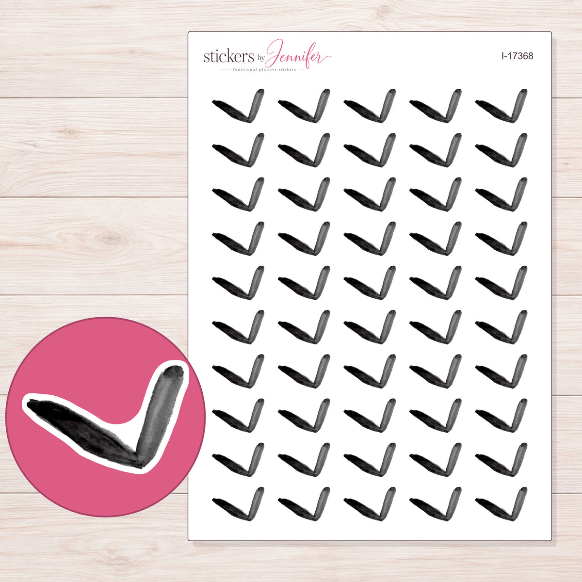 I-17368 planner sticker sheet with enlarged sticker detail