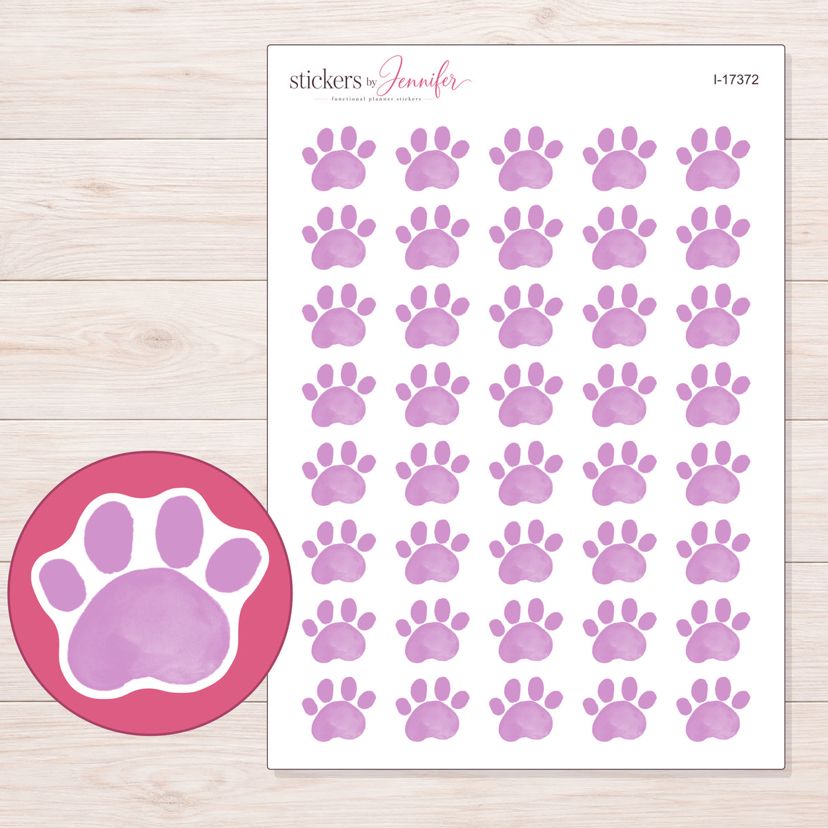 I-17372 planner sticker sheet with enlarged sticker detail