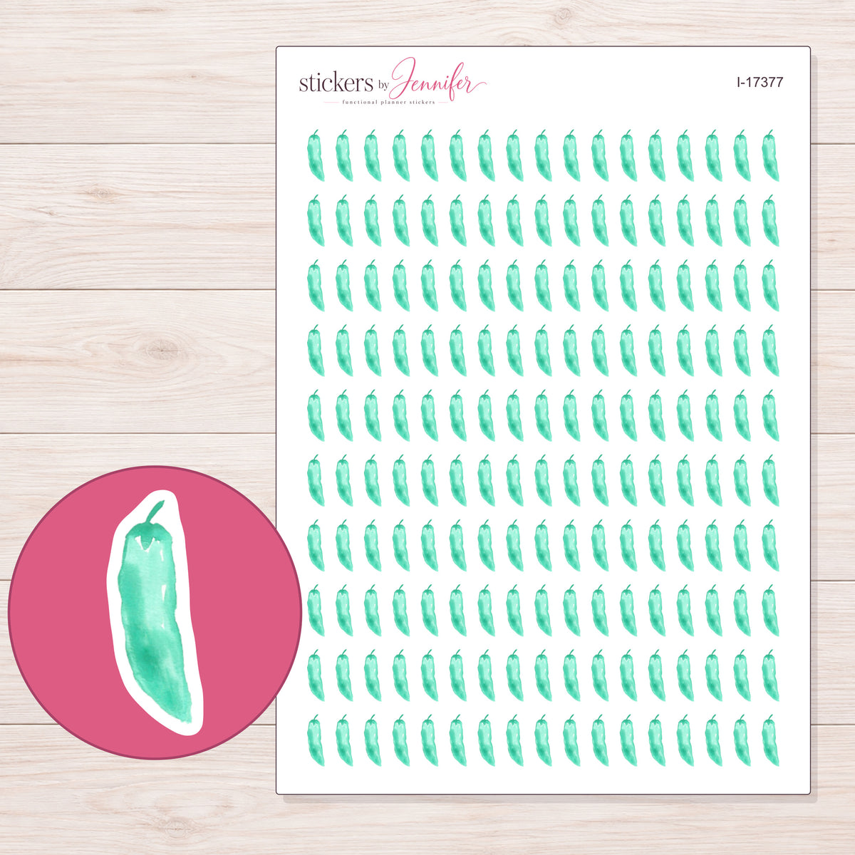 I-17377 planner sticker sheet with enlarged sticker detail