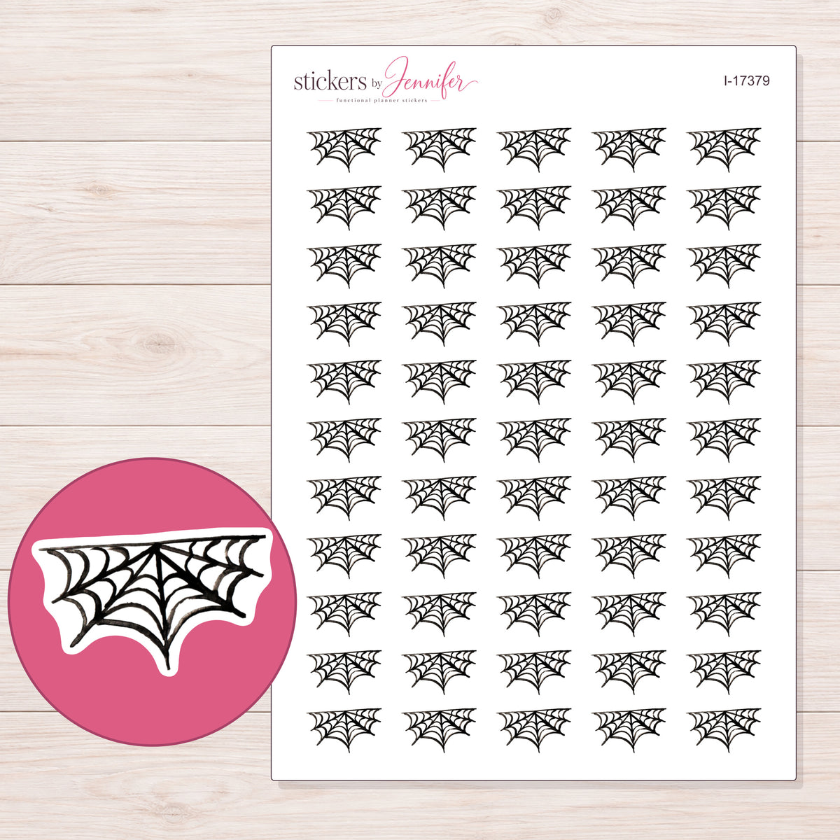 I-17379 planner sticker sheet with enlarged sticker detail