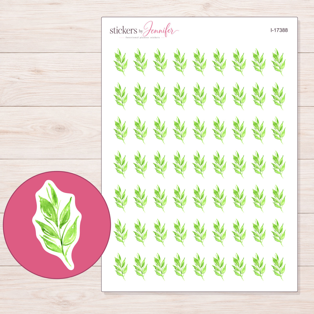 I-17388 planner sticker sheet with enlarged sticker detail