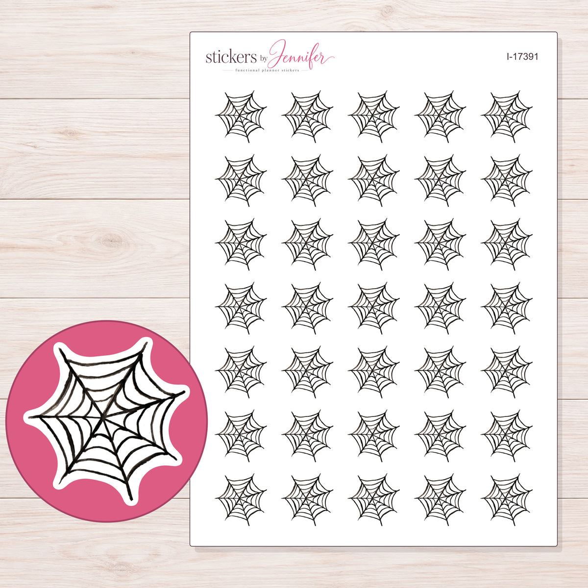 I-17391 planner sticker sheet with enlarged sticker detail
