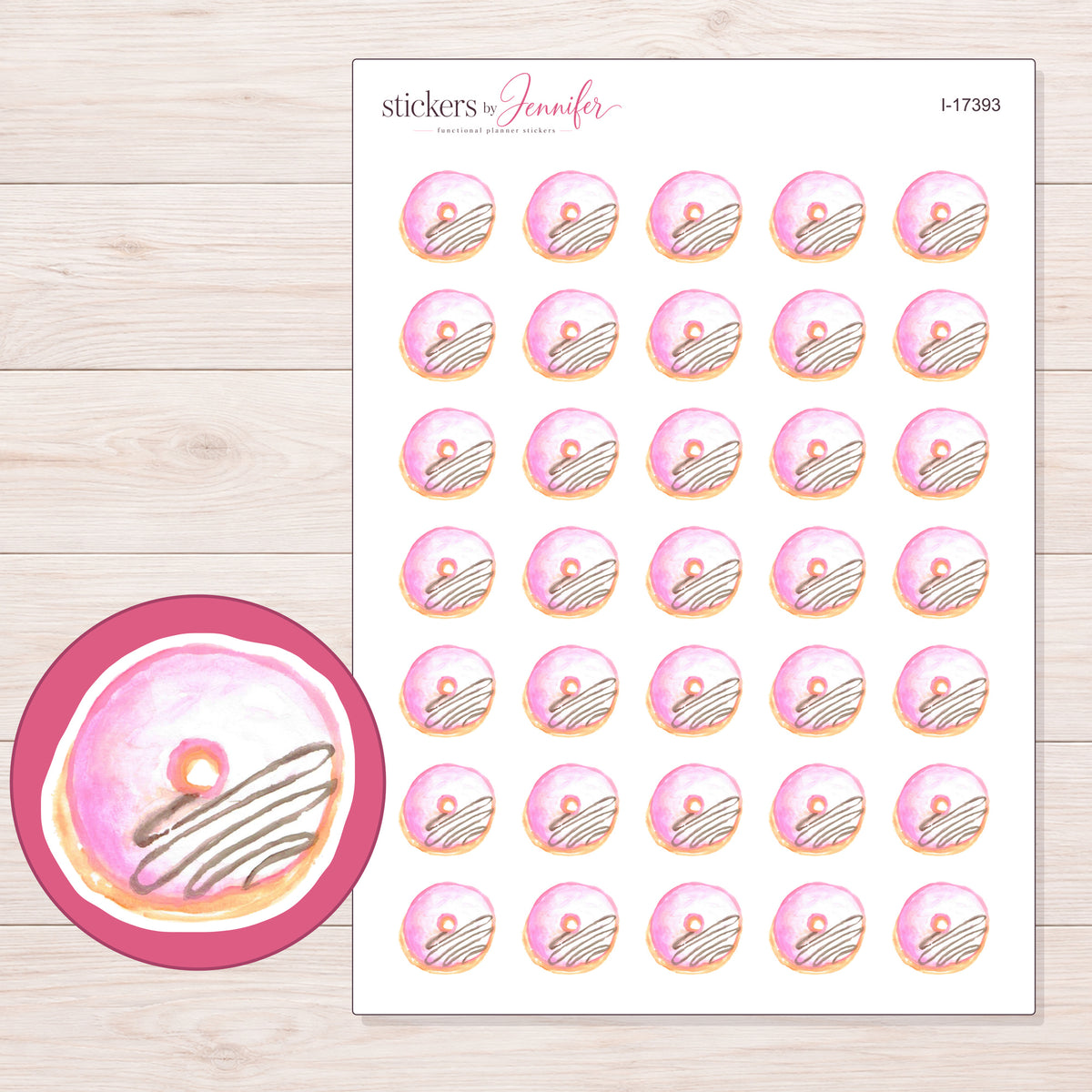 I-17393 planner sticker sheet with enlarged sticker detail