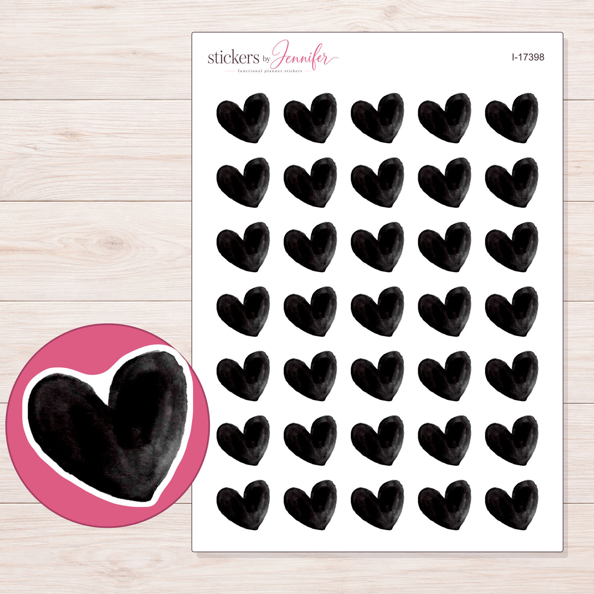 I-17398 planner sticker sheet with enlarged sticker detail
