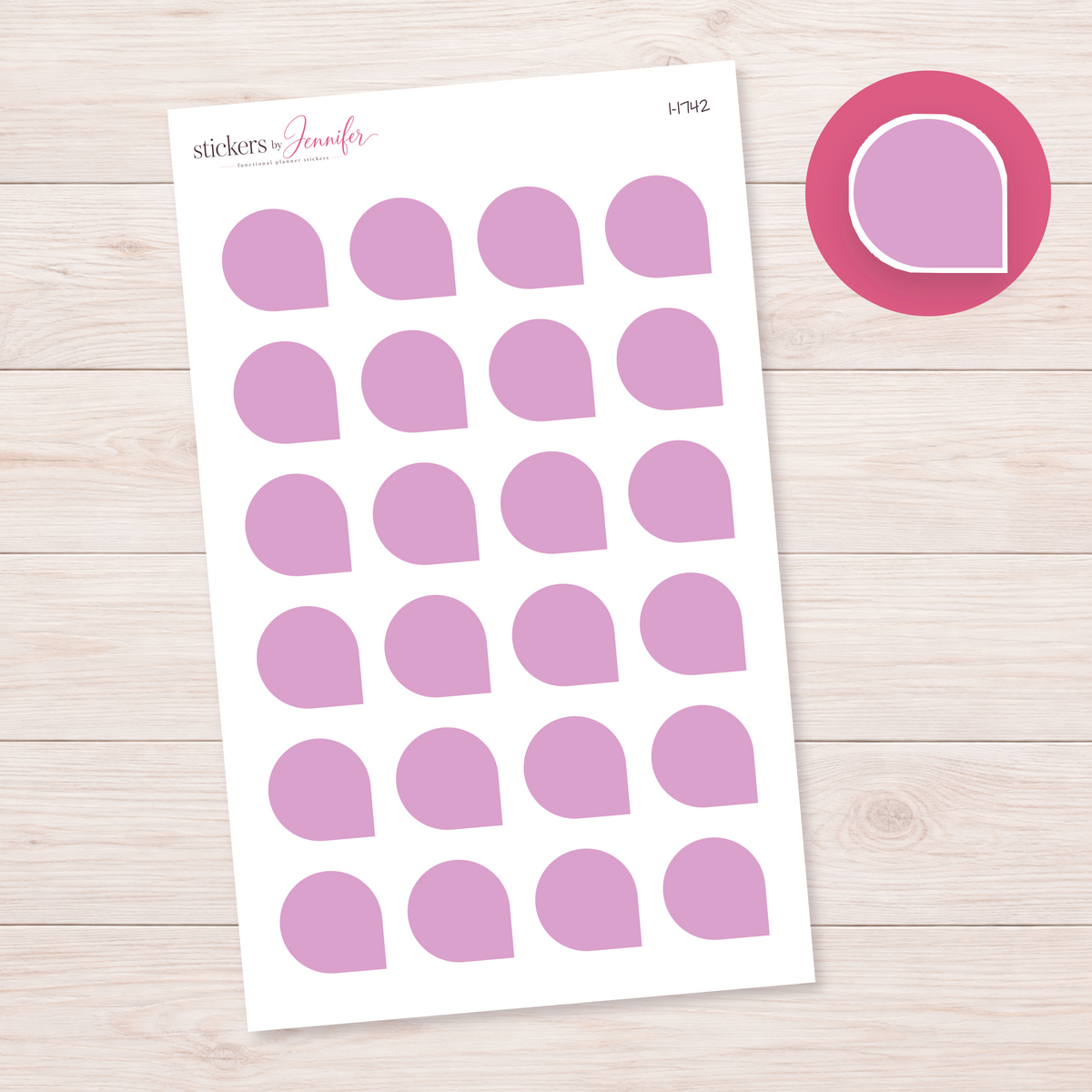 Lavender Rounded Corner Dot Planner Stickers | I-1742