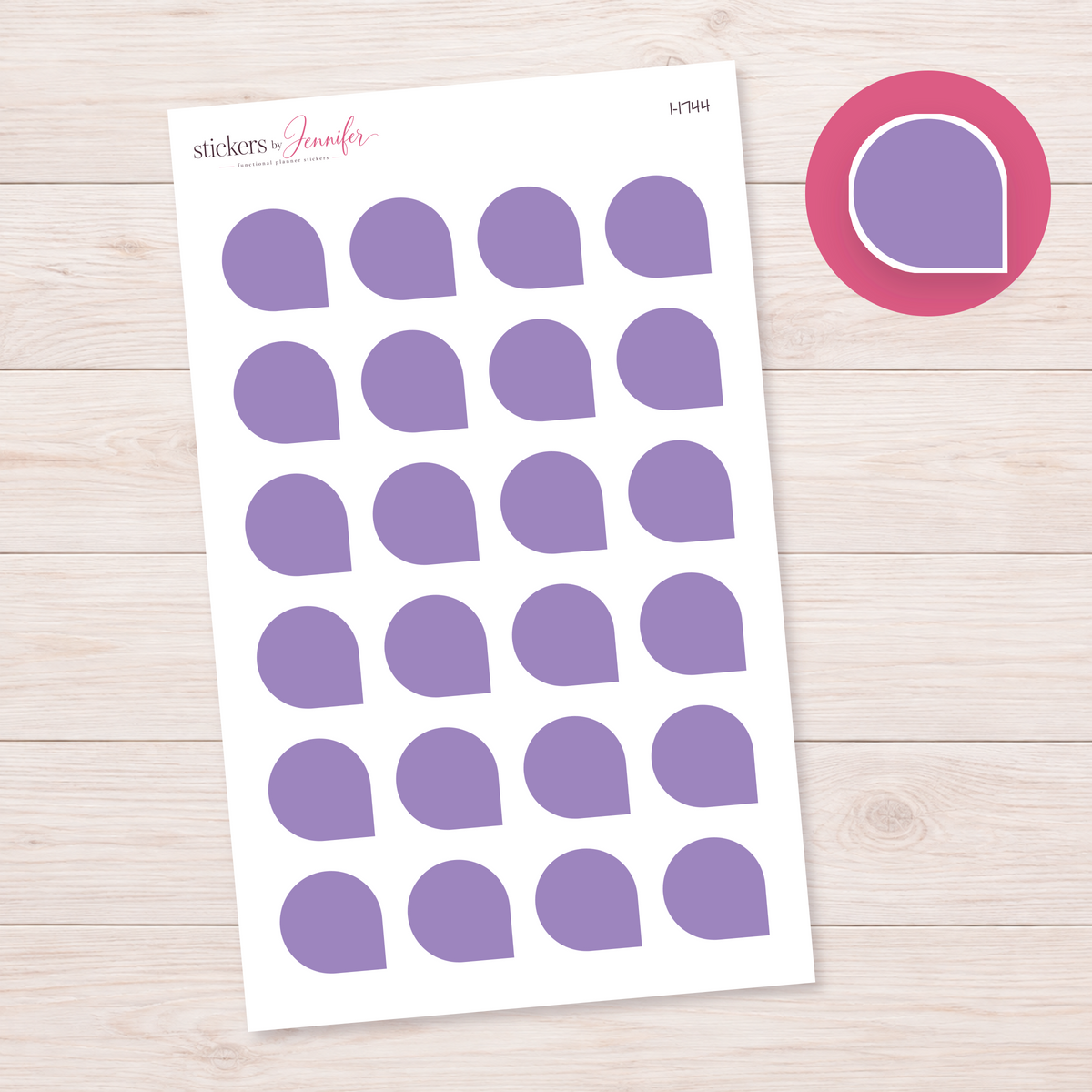 Purple Rounded Corner Dot Planner Stickers | I-1744