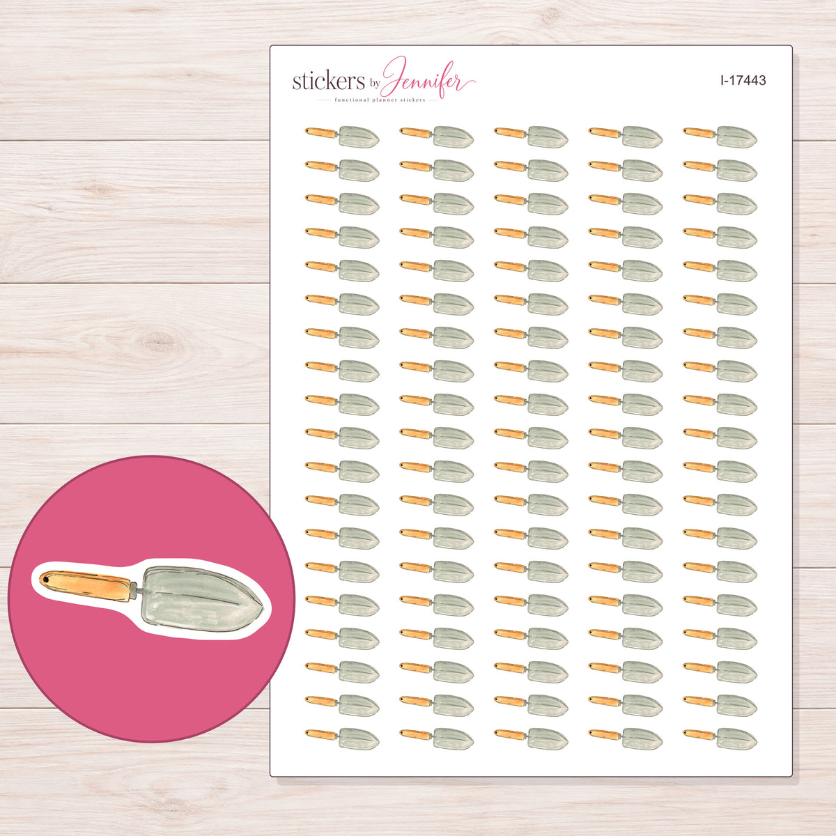 I-17443 planner sticker sheet with enlarged sticker detail