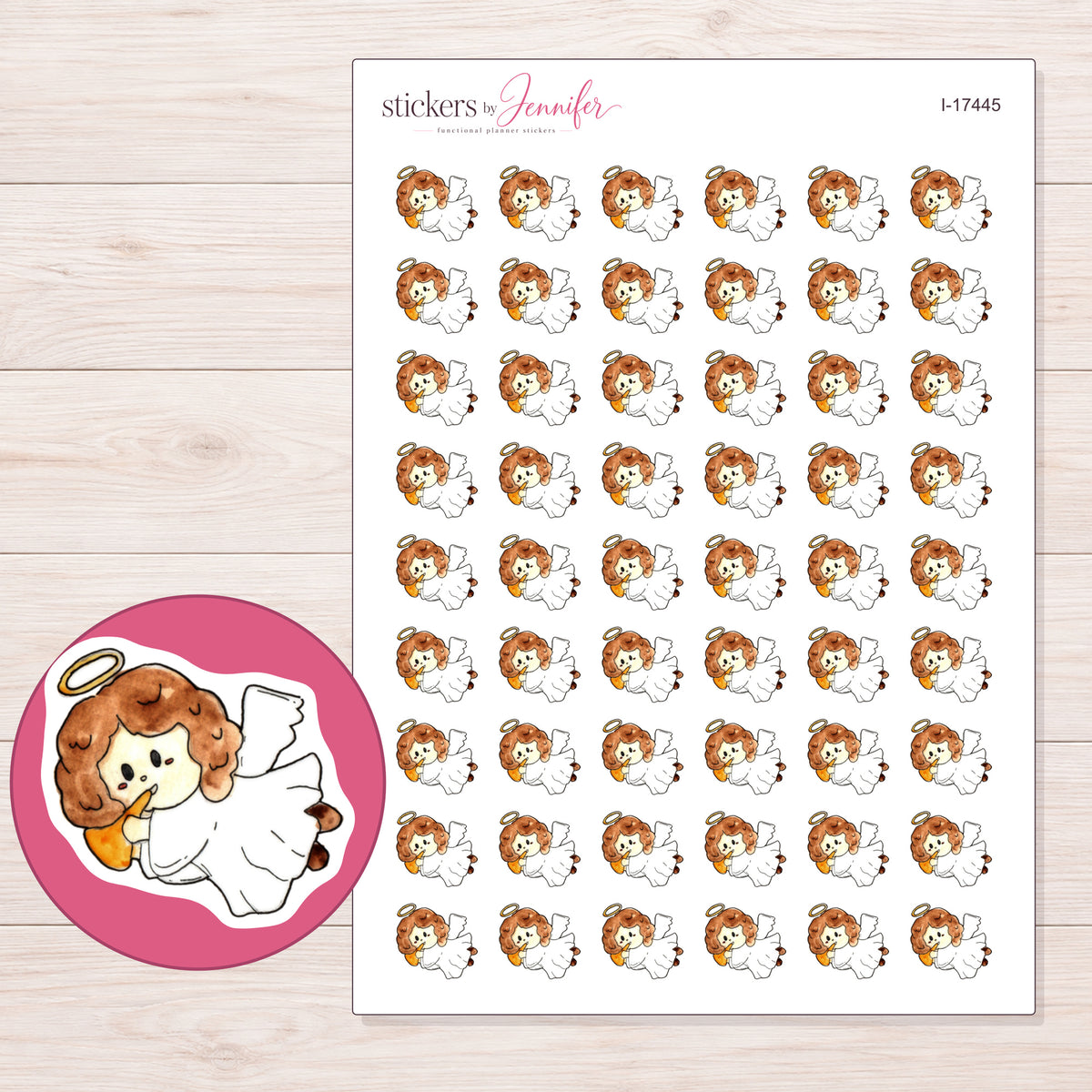 I-17445 planner sticker sheet with enlarged sticker detail