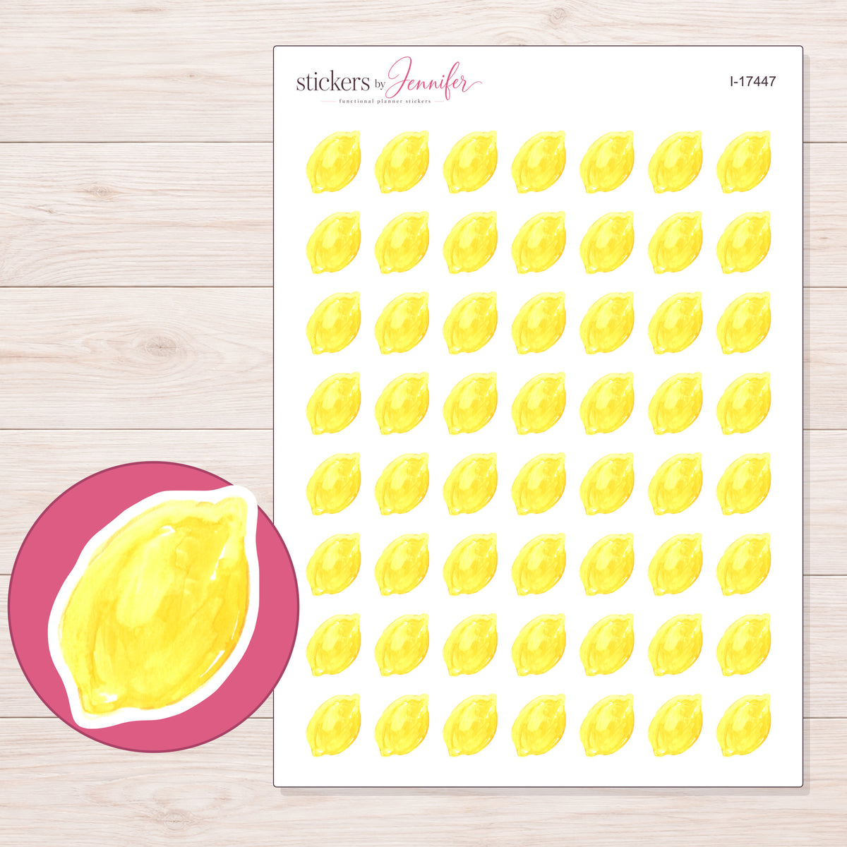 I-17447 planner sticker sheet with enlarged sticker detail