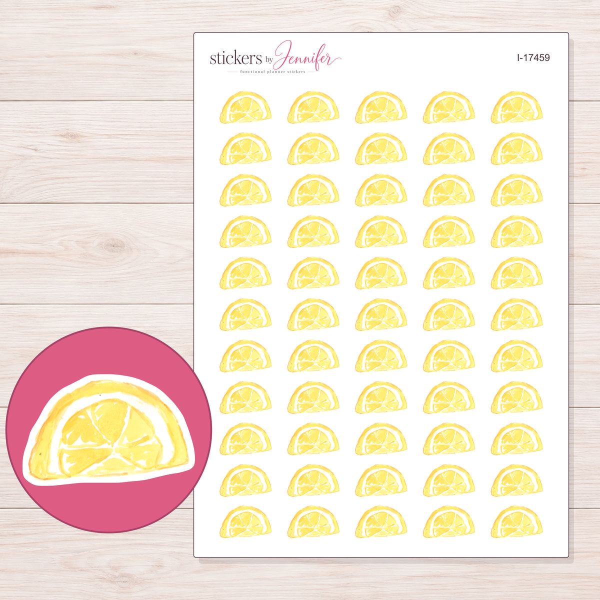 I-17459 planner sticker sheet with enlarged sticker detail
