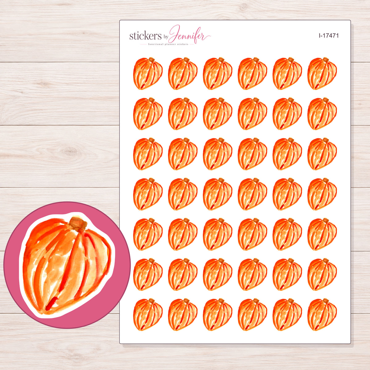 I-17471 planner sticker sheet with enlarged sticker detail