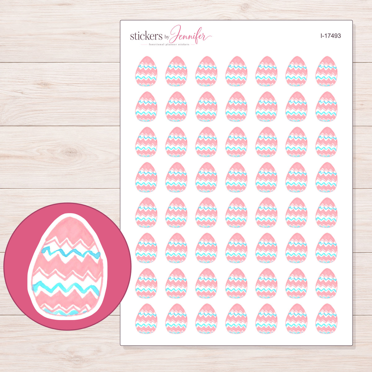 I-17493 planner sticker sheet with enlarged sticker detail