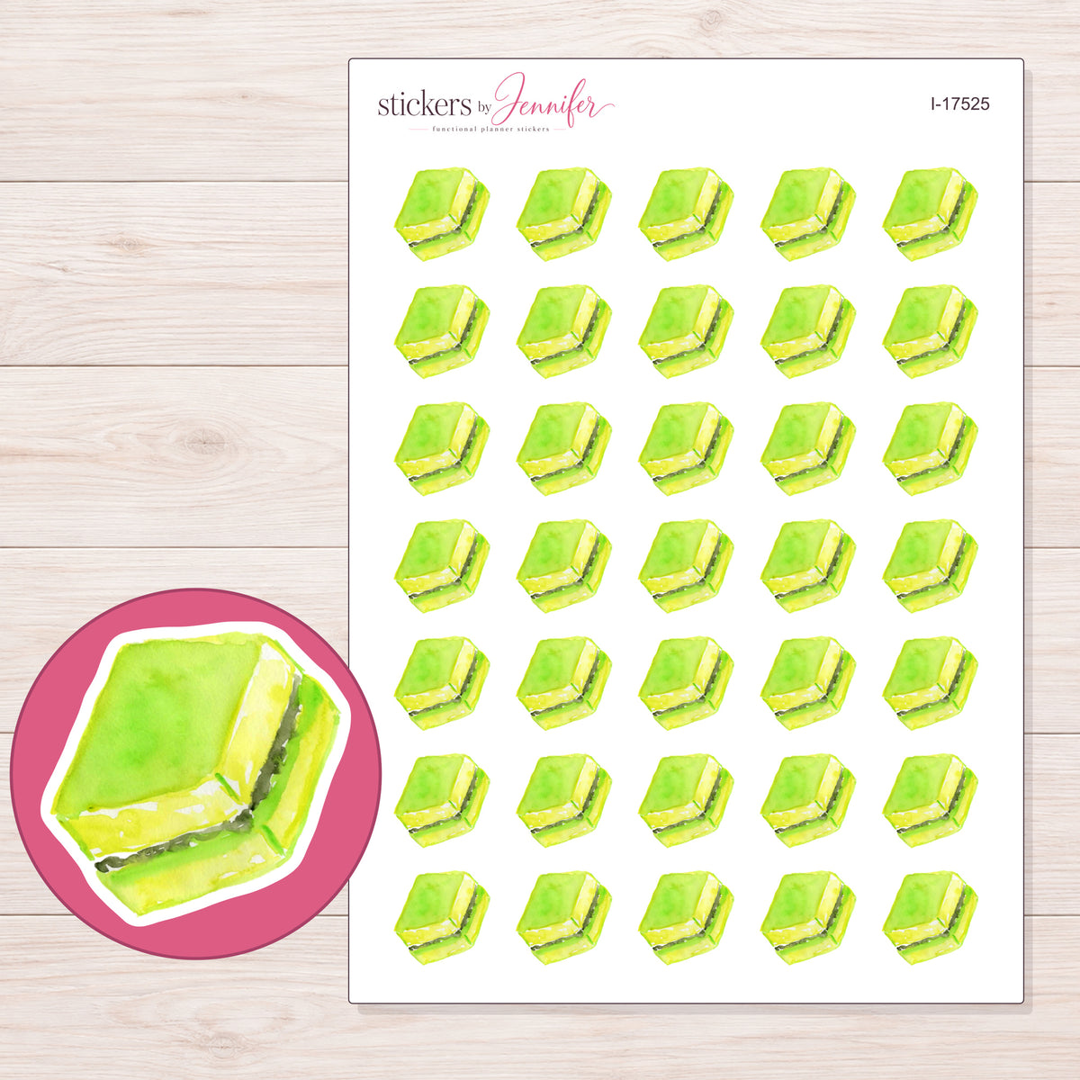I-17525 planner sticker sheet with enlarged sticker detail