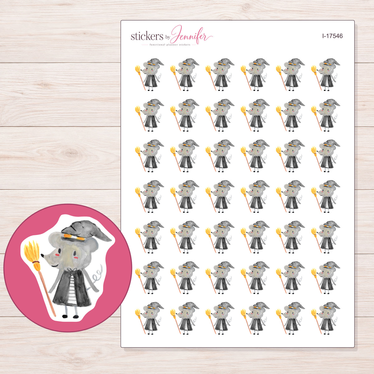 I-17546 planner sticker sheet with enlarged sticker detail