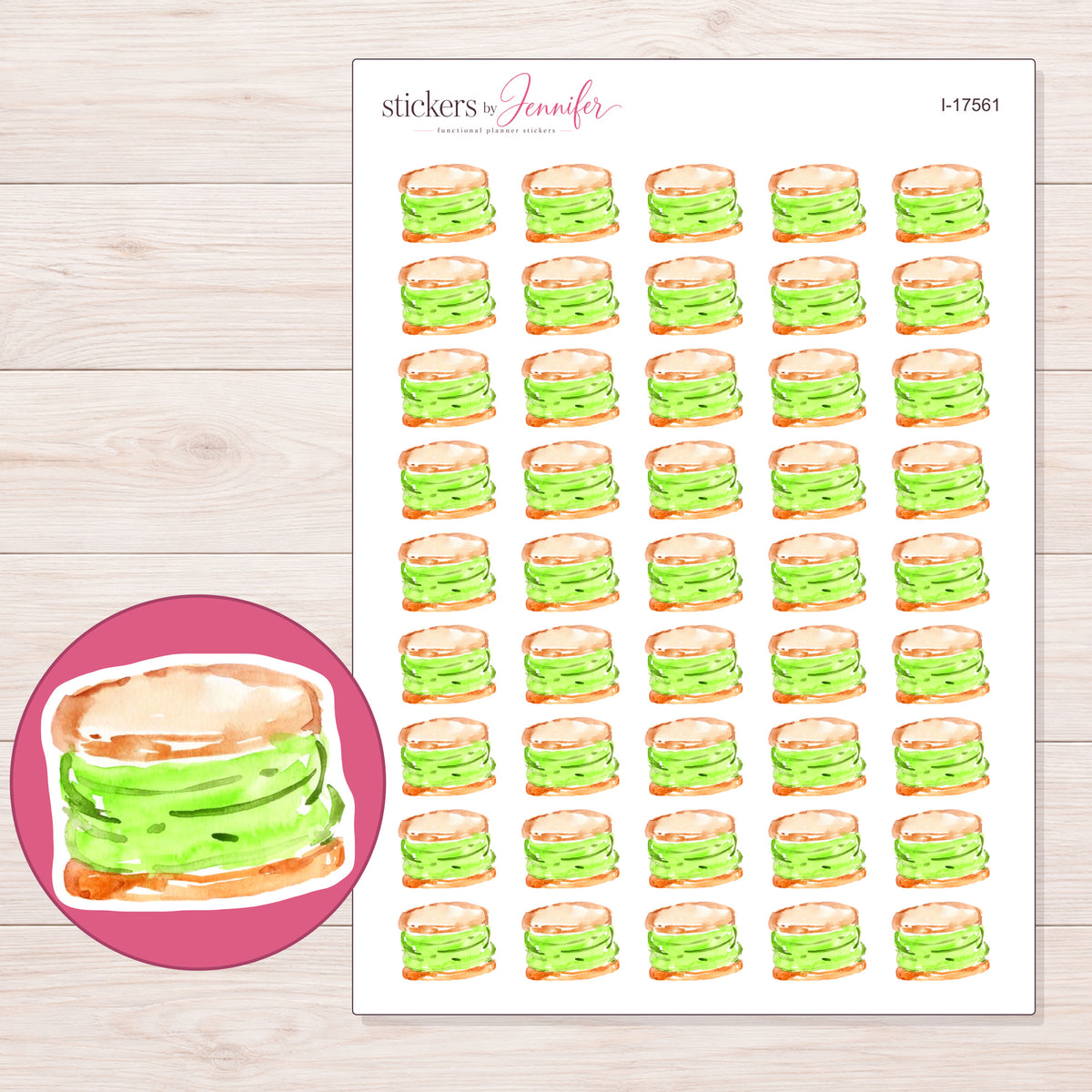 I-17561 planner sticker sheet with enlarged sticker detail