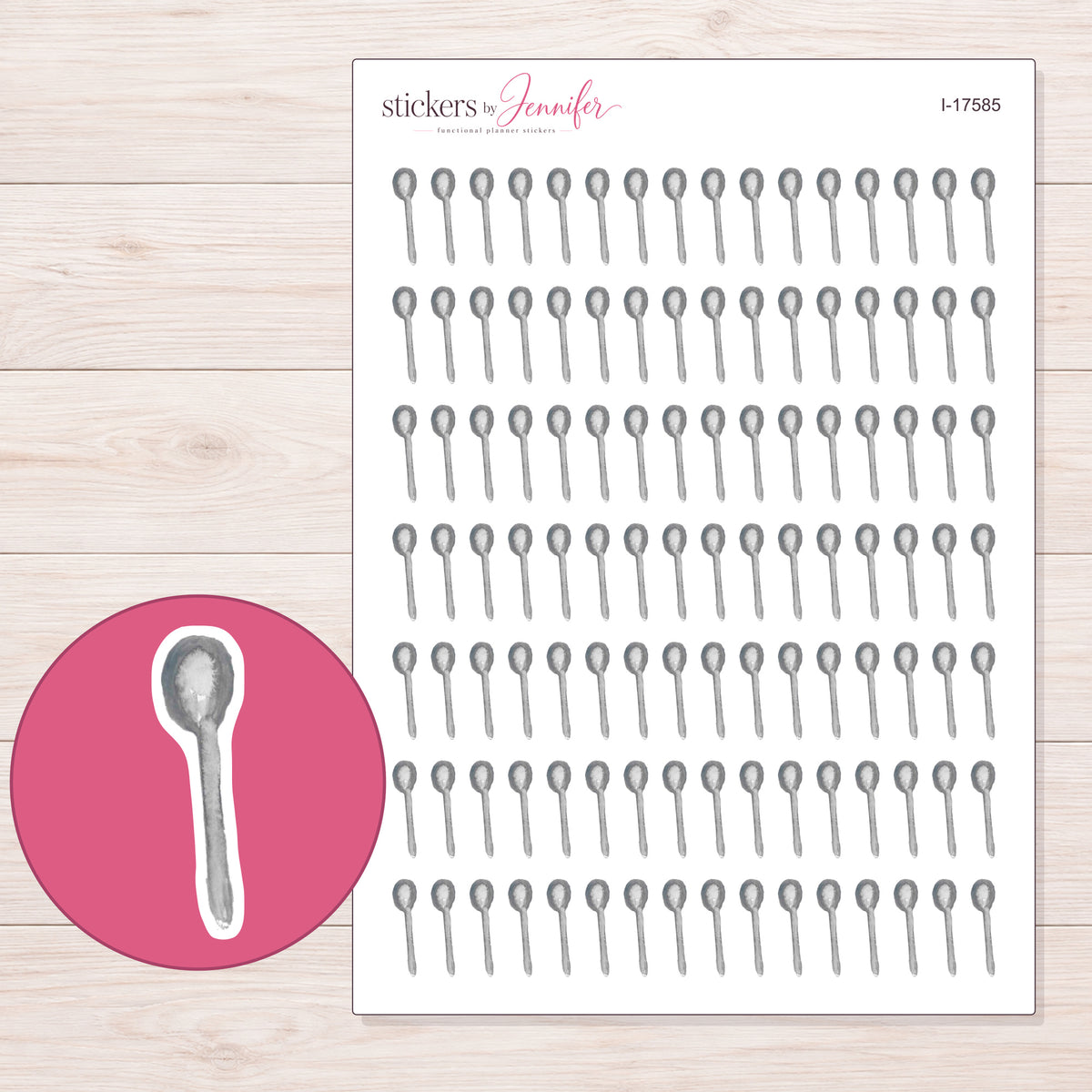 I-17585 planner sticker sheet with enlarged sticker detail