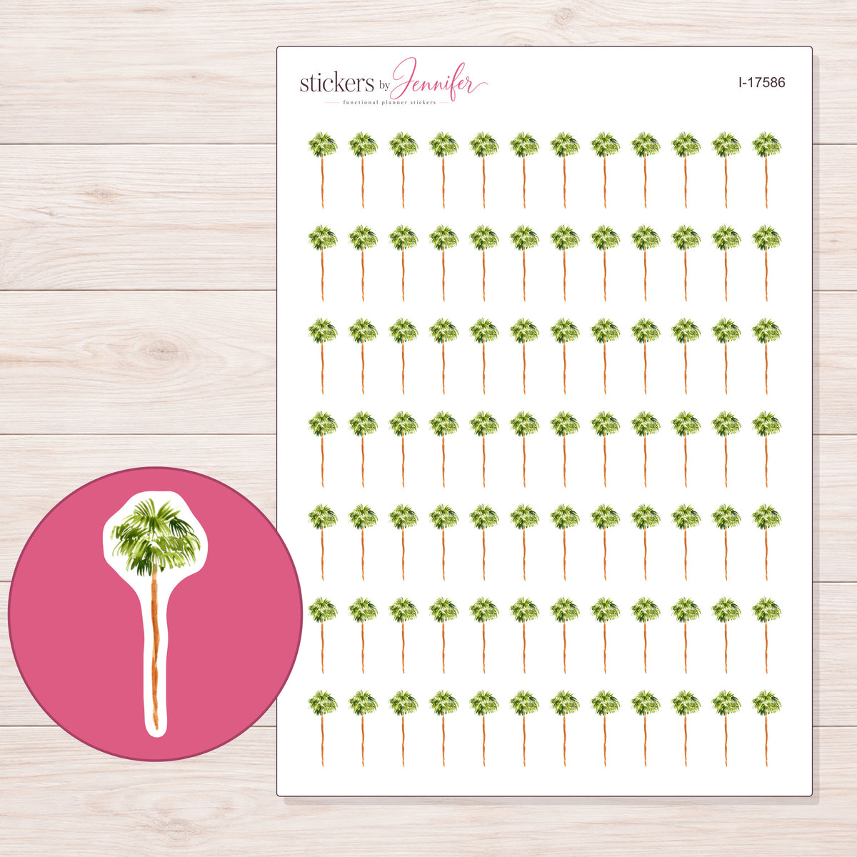I-17586 planner sticker sheet with enlarged sticker detail
