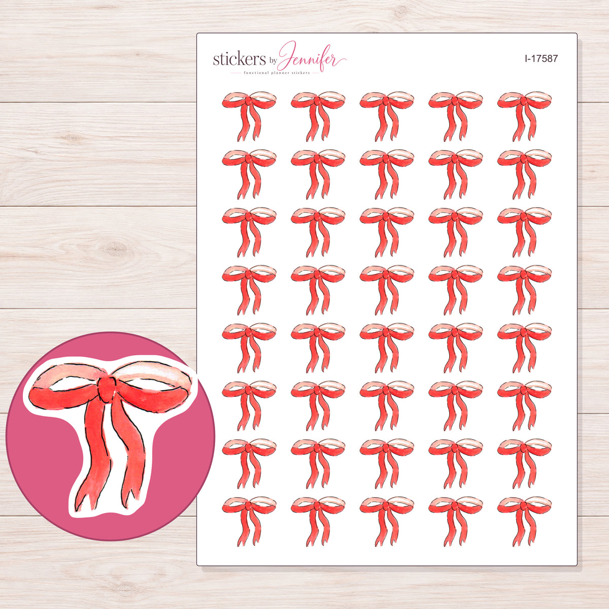 I-17587 planner sticker sheet with enlarged sticker detail