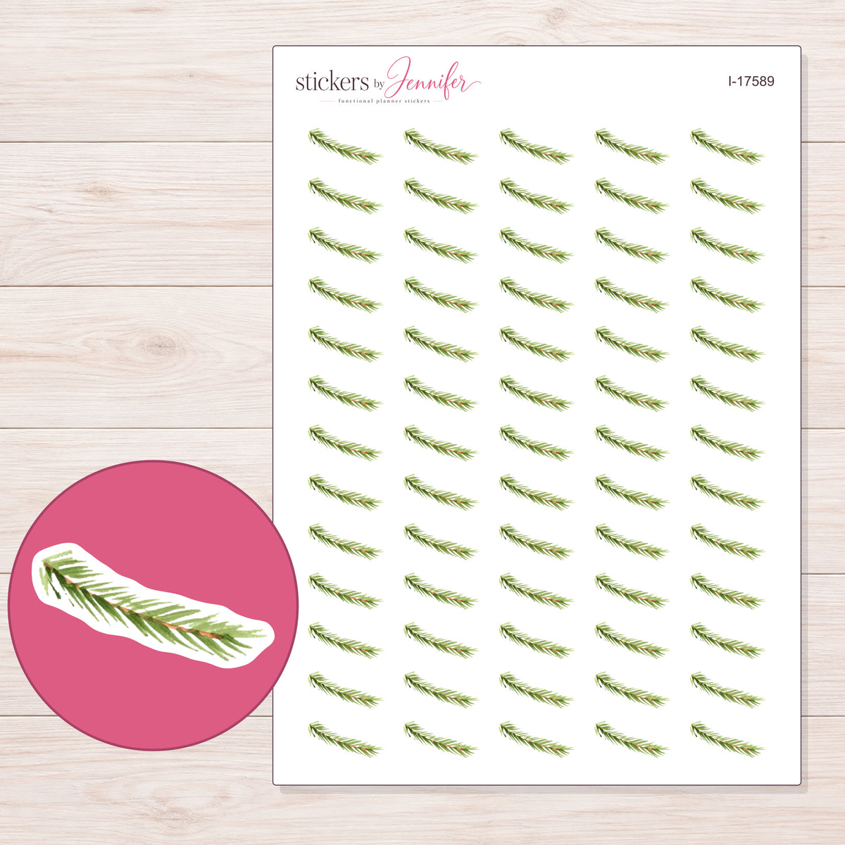 I-17589 planner sticker sheet with enlarged sticker detail