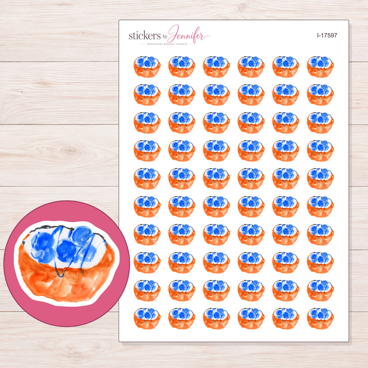 I-17597 planner sticker sheet with enlarged sticker detail