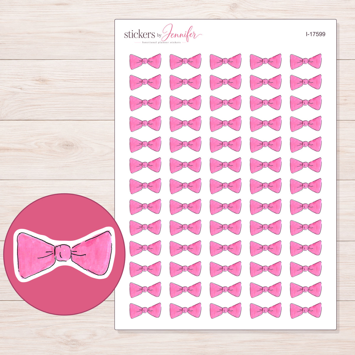 I-17599 planner sticker sheet with enlarged sticker detail