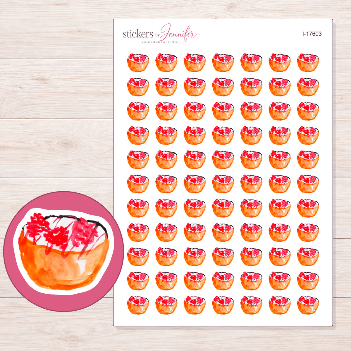 I-17603 planner sticker sheet with enlarged sticker detail