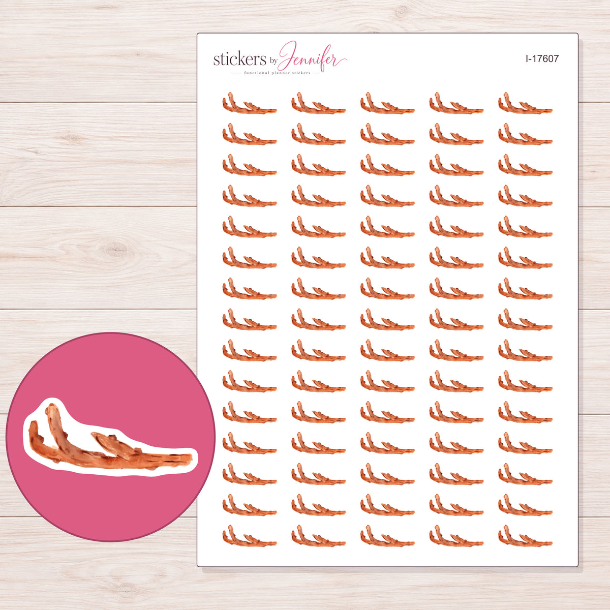 I-17607 planner sticker sheet with enlarged sticker detail