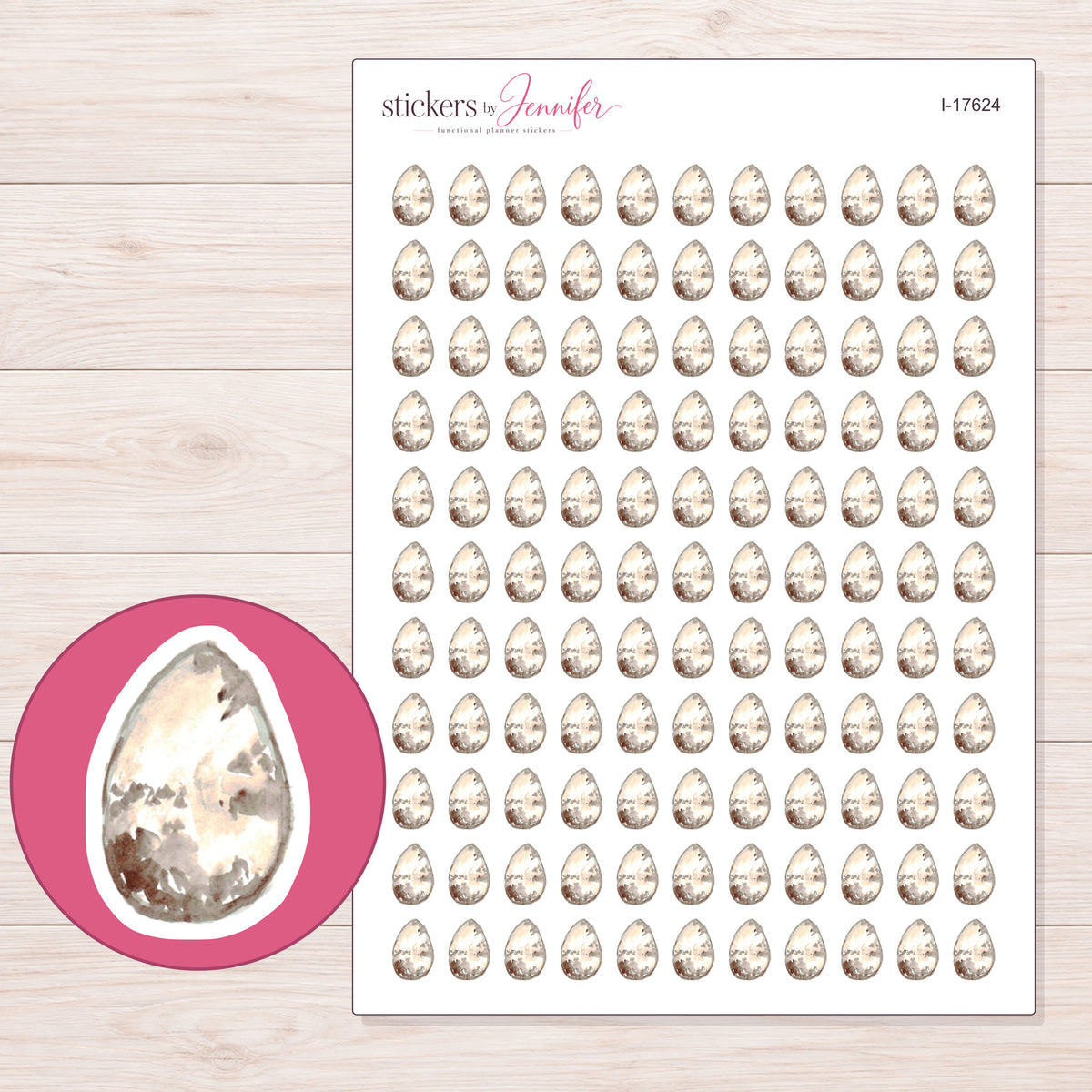 I-17624 planner sticker sheet with enlarged sticker detail