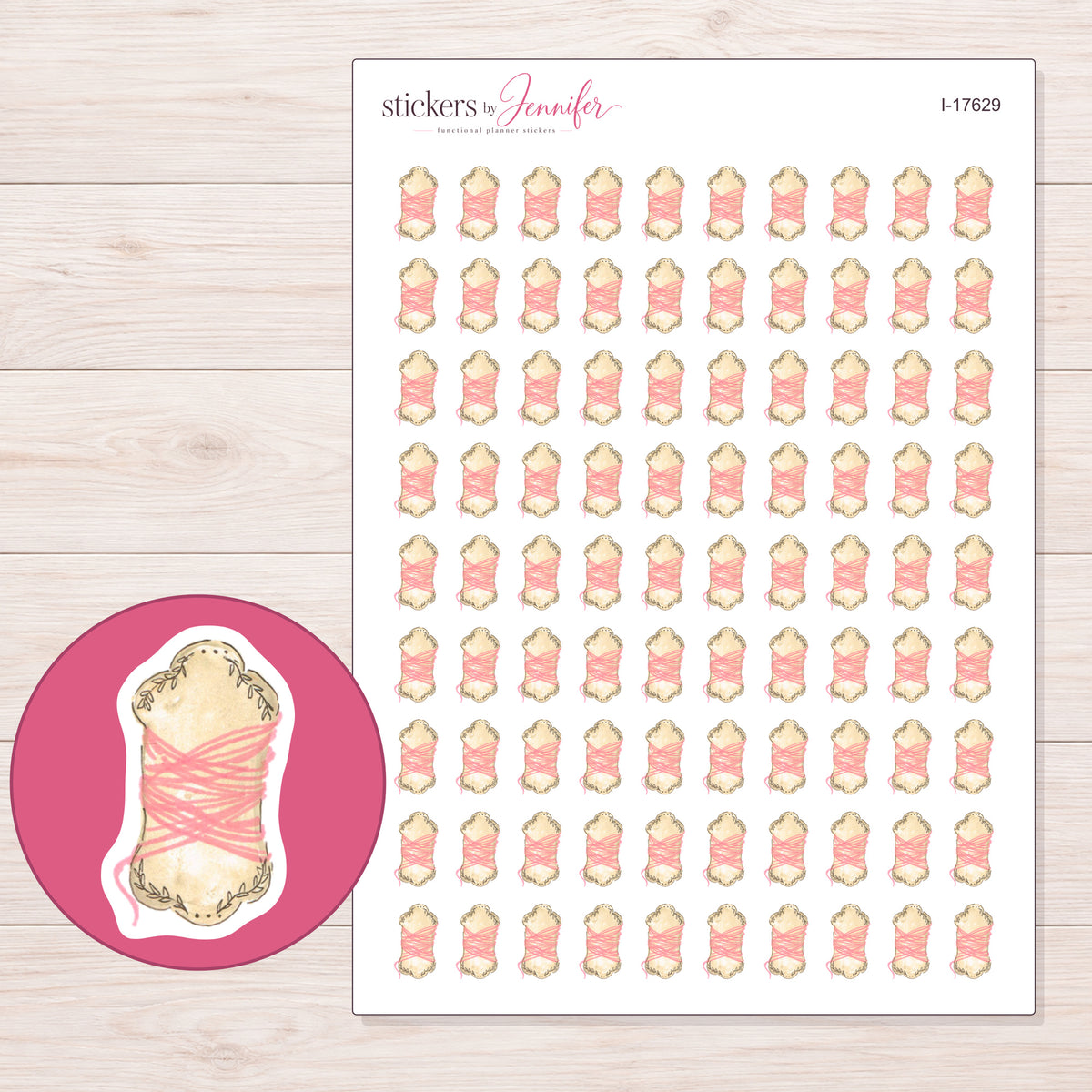 I-17629 planner sticker sheet with enlarged sticker detail