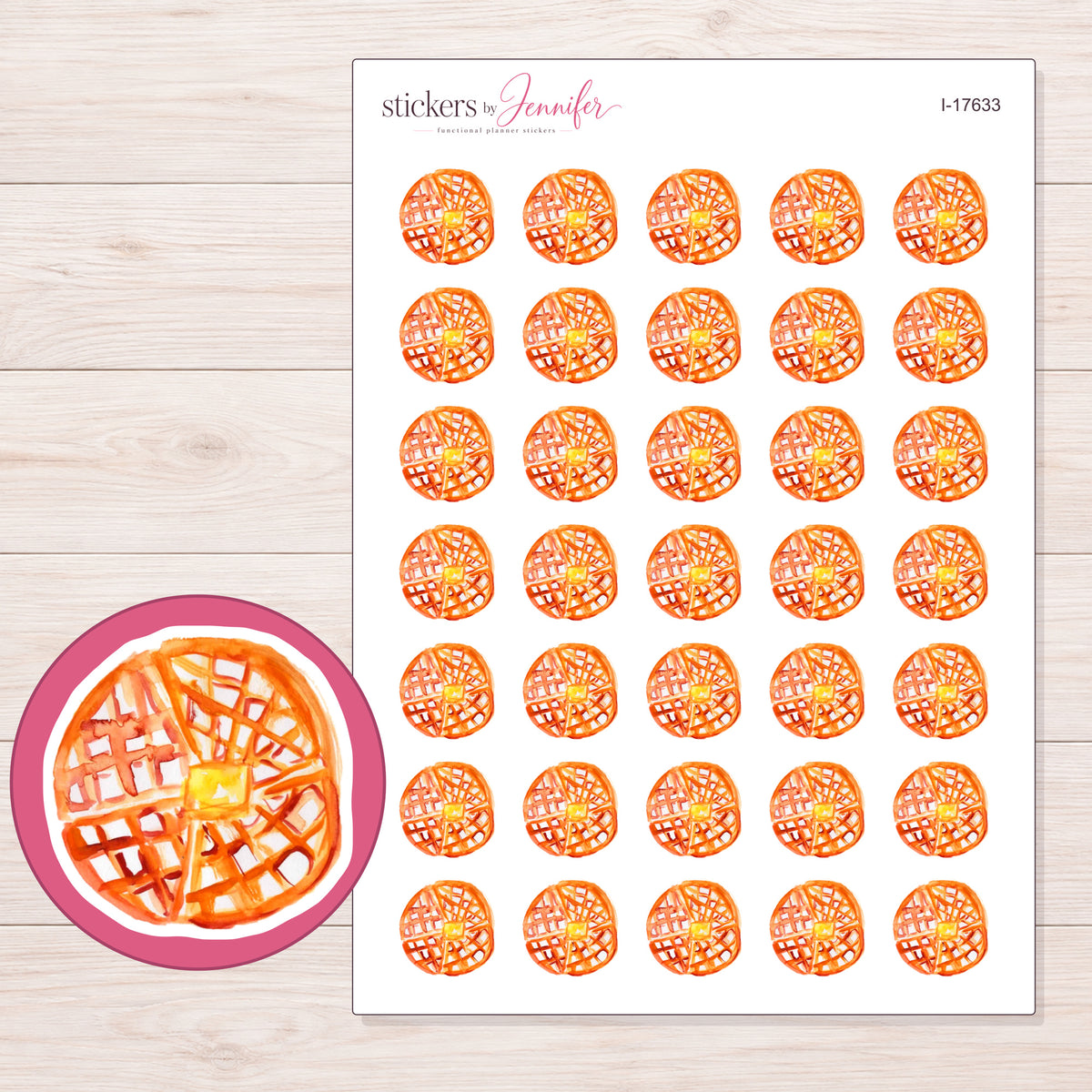 I-17633 planner sticker sheet with enlarged sticker detail