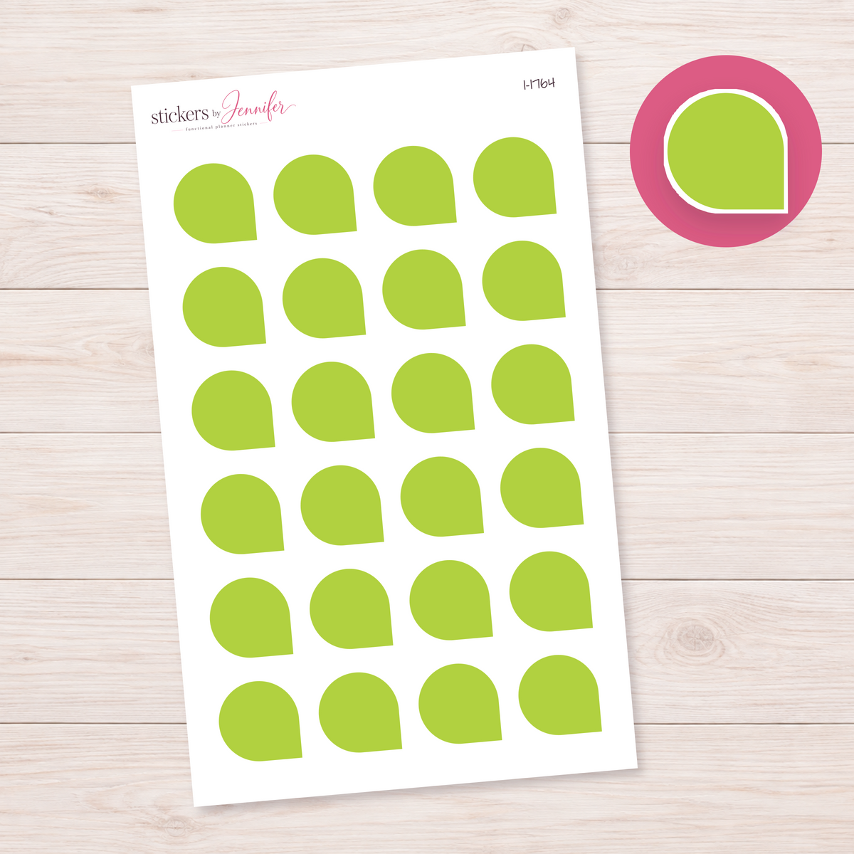 Yellow Green Rounded Corner Dot Planner Stickers | I-1764