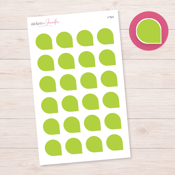 Yellow Green Rounded Corner Dot Planner Stickers | I-1764
