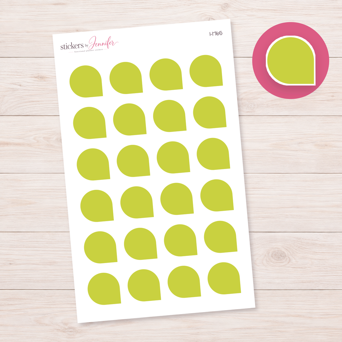 Lemon Lime Rounded Corner Dot Planner Stickers | I-1765