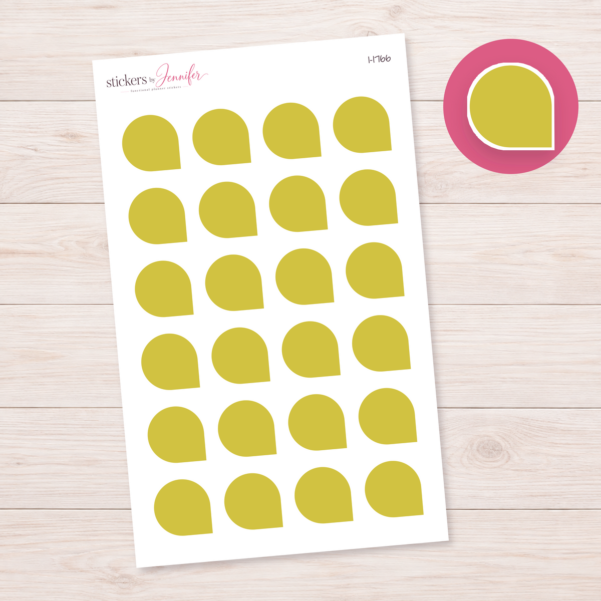 Yellow Rounded Corner Dot Planner Stickers | I-1766