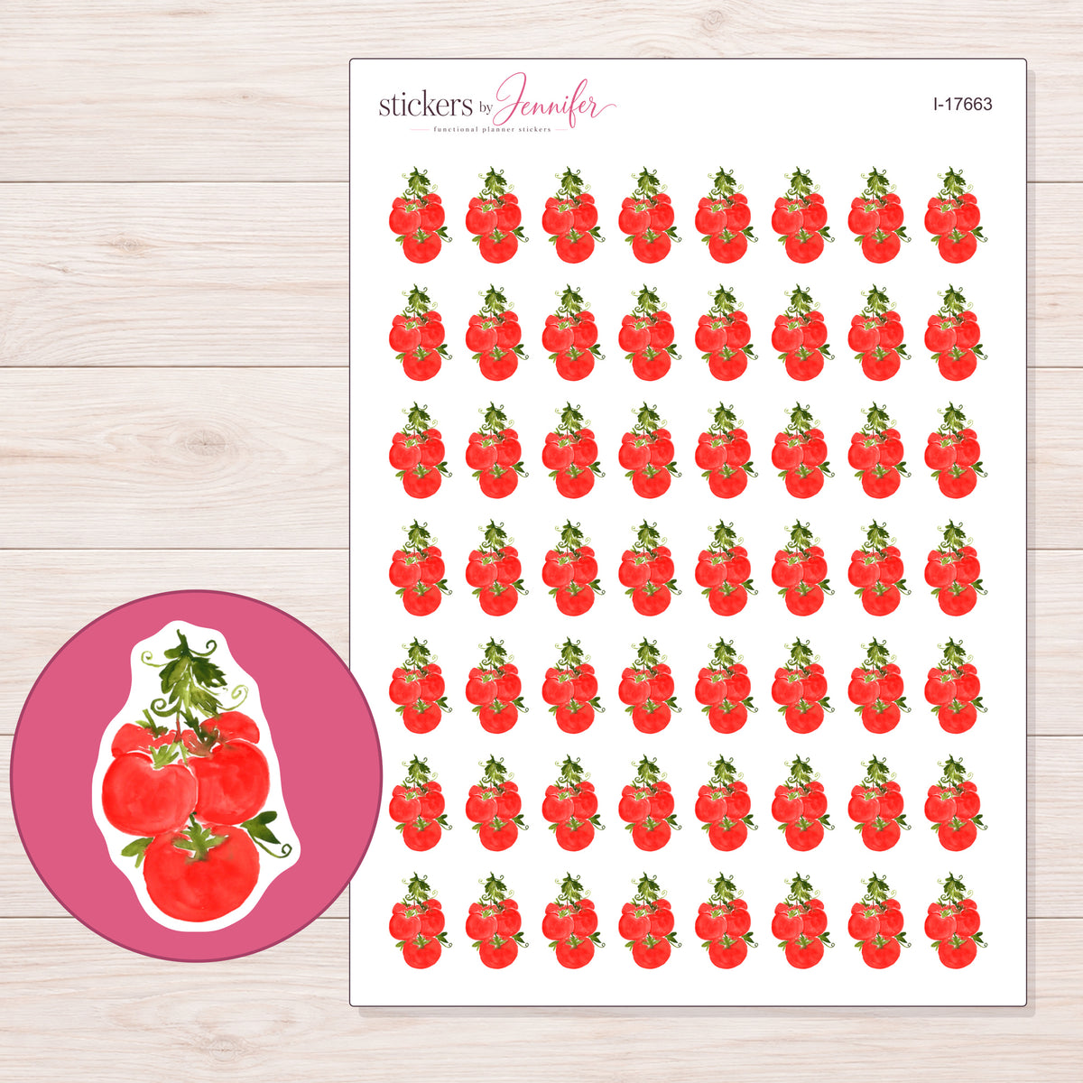 I-17663 planner sticker sheet with enlarged sticker detail