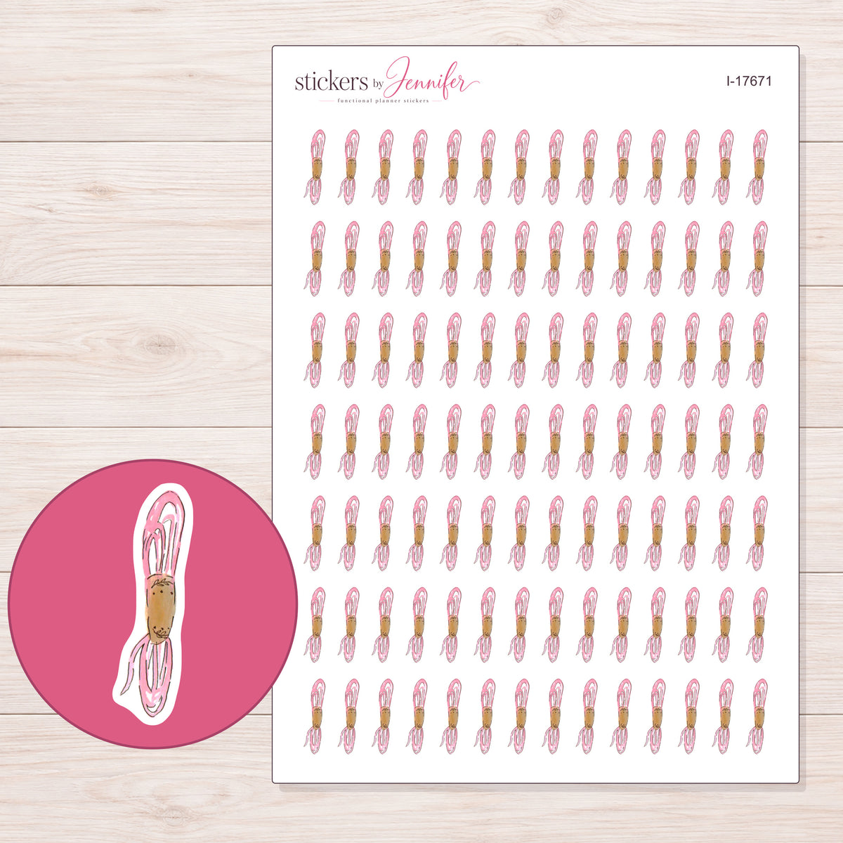 I-17671 planner sticker sheet with enlarged sticker detail